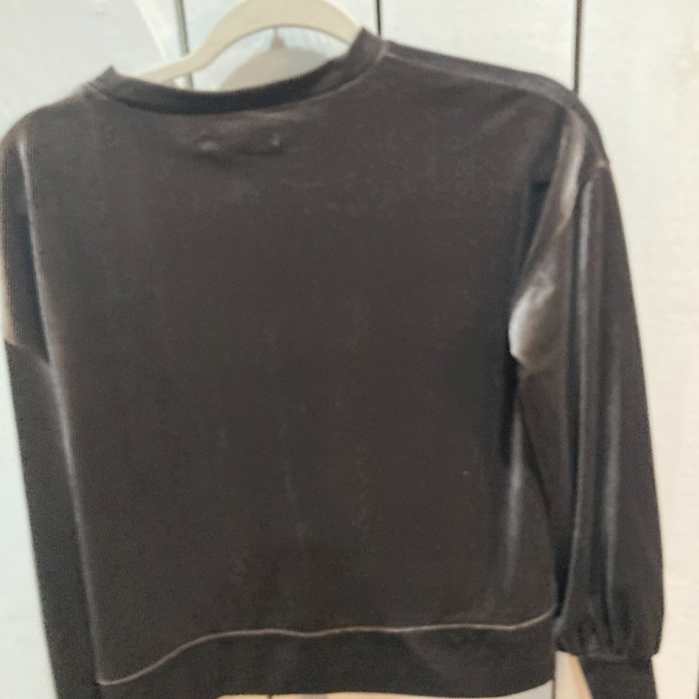 Madewell Velvet Balloon-Sleeve Sweatshirt taupe brown xs - Picture 4 of 5